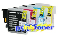 Brother LC980 / LC1100 Full Set Ink Cartridge Multipack Compatible
