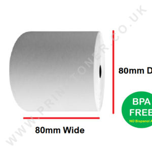 80 x 80mm Thermal Till Roll Cash Register Receipt BPA FREE