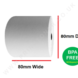 80 x 80mm Thermal Till Roll Cash Register Receipt BPA FREE