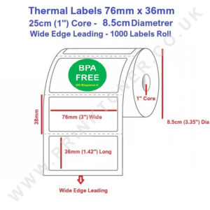 thermal label 76 x 36mm