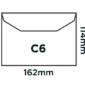 C6 Envelopes White