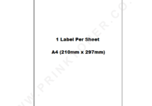 Labels 1 per A4 Sheet