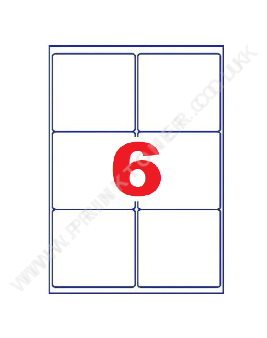 600 Adhesive Labels 6 per A4 Sheet White 100 Sheets - Prinktoner Ltd