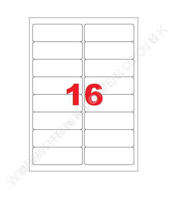 1600 Adhesive Labels 16 per A4 Sheet White 100 Sheets - Prinktoner Ltd