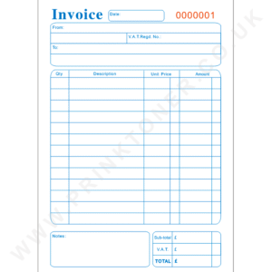 Carbonless Invoice Book