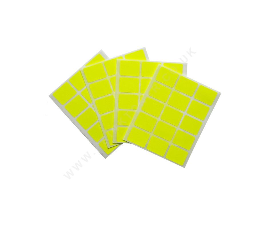 Fluorescent Yellow 19x25mm Labels Rectangular Stickers - Prinktoner Ltd
